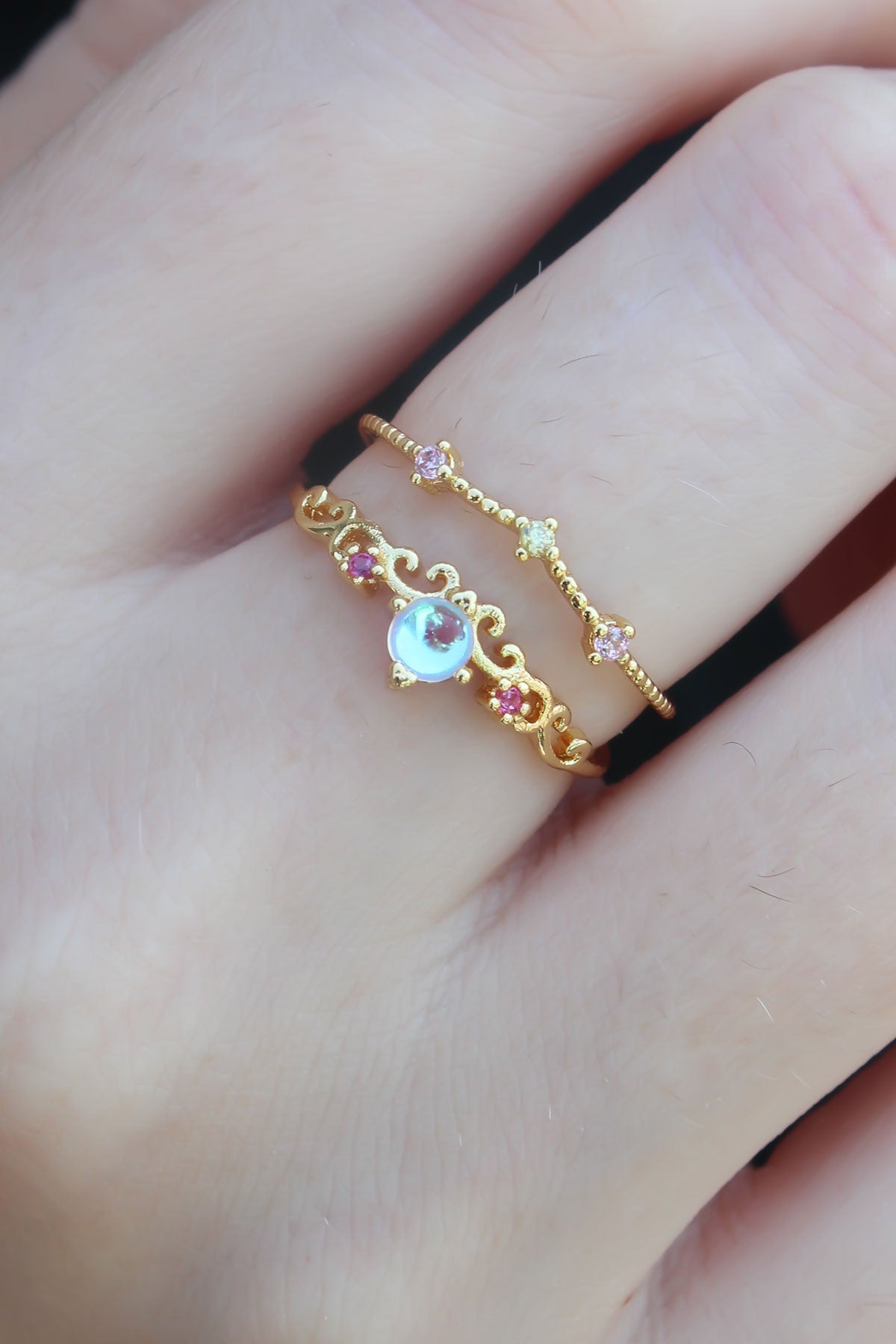 Gold Renk Zirkon Taşlı Taç Model Kadın Yüzük — Chrysa by RK Yüzük