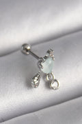316L Çelik Gümüş Renk Beyaz Minelik Kalp Sallantı Zirkon Taş Detay Tragus Pierci — Chrysa by RK Hızma & Piercing