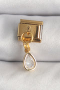 316L Çelik Gold Renk Sallantı Damla Zirkon Taşlı Nomination Charm — Chrysa by RK Bileklik