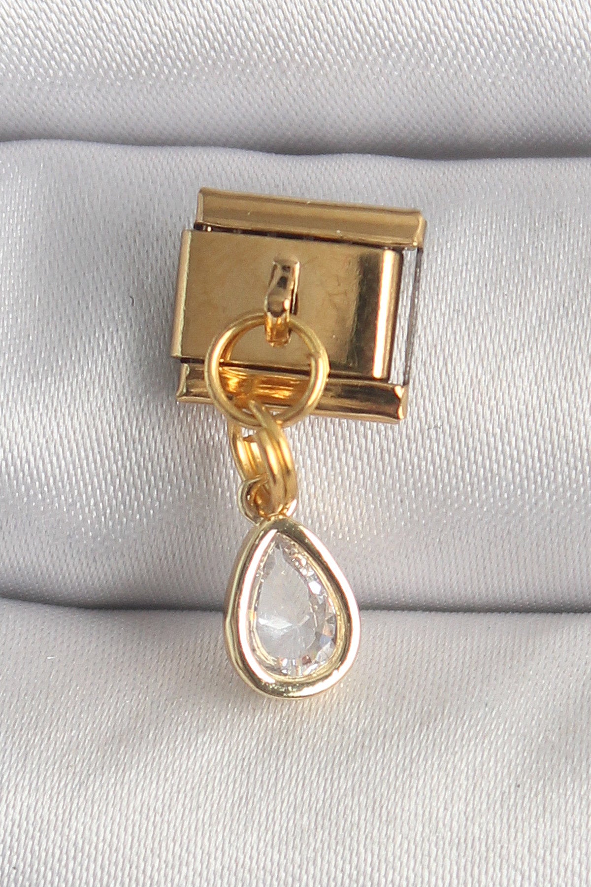 316L Çelik Gold Renk Sallantı Damla Zirkon Taşlı Nomination Charm — Chrysa by RK Bileklik